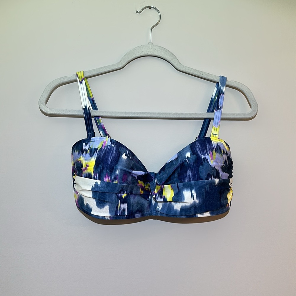 DKNY White and Blue Bikini Top